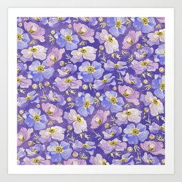 Lilac Anemone Pattern  Art Print