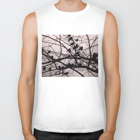 Birds Silhouettes Biker Tank