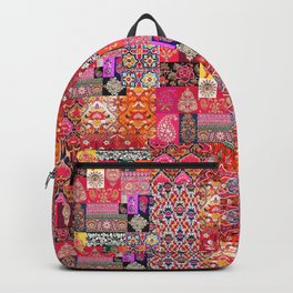 Oriental Antique Traditional Moroccan Handmade Fabric Style Collage Artwork Backpack | Boho, Travel, Sahara, Alhambra, Heritage, Graphicdesign, Anthropologie, Inspiration, Hippie, Gift 