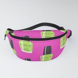Lime nail polish bottles on Hot pink Fanny Pack