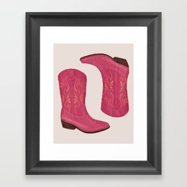 Cowgirl Boots - Pink Framed Art Print