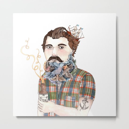 Flock of Beards Metal Print