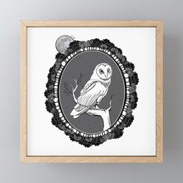 Night Owl Oval Framed Mini Art Print