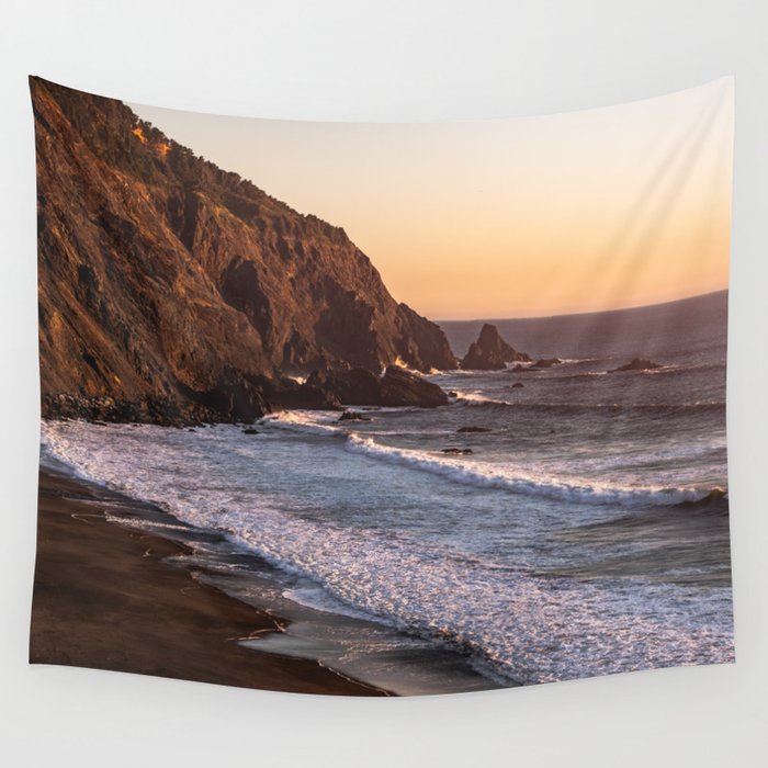 Pacific Summer Sunset - Ocean Beach Landscape Wall Tapestry