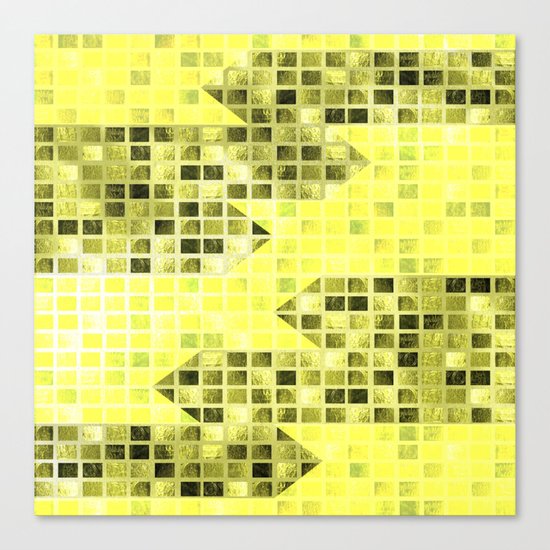Abstract Yellow Arrows Pattern Canvas Print