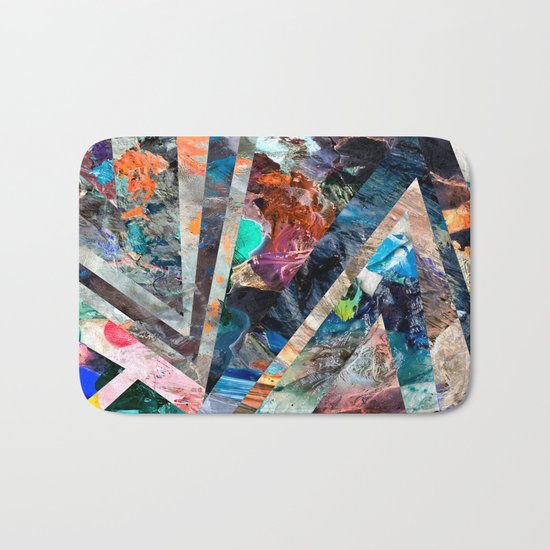 Triangle Forest Abstract Rainbow Bath Mat