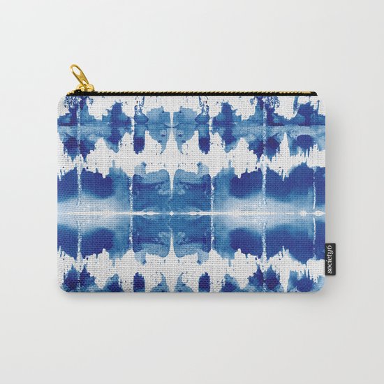 Shibori Tie Dye Indigo Blue Carry-All Pouch