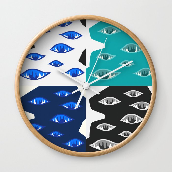 The crying eyes patchwork 2 Wall Clock