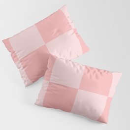 Pastel Pink Large Checkers Pillow Sham