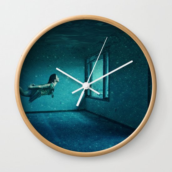 swimming girl Wall Clock