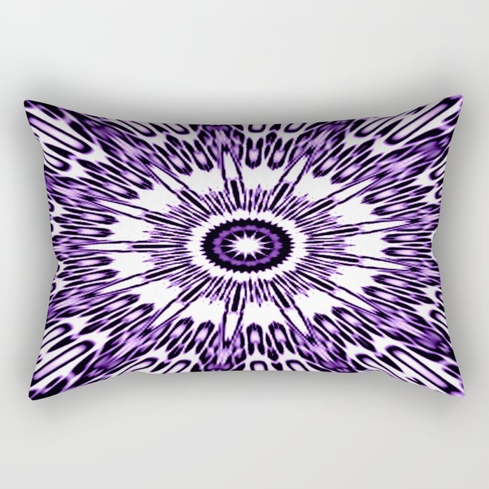 Purple White Black Explosion Rectangular Pillow