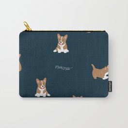 Navy Corgi Carry-All Pouch