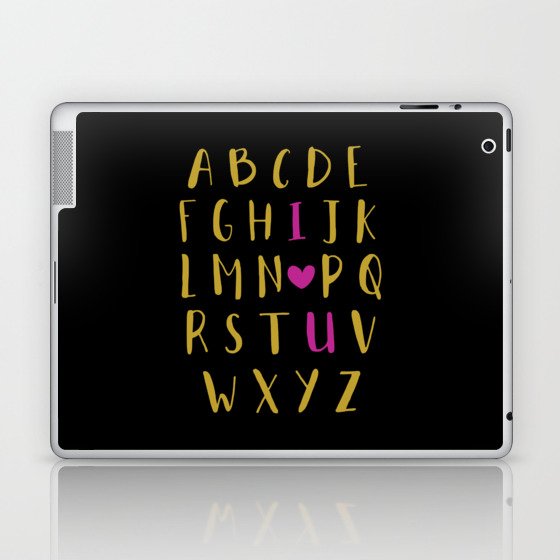 Love Alphabet You Hearts Valentines Day Laptop & iPad Skin