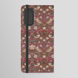 William Morris Strawberry Thief Crimson Red Android Wallet Case