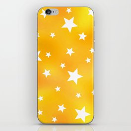 Yellow and White Star Pattern iPhone Skin