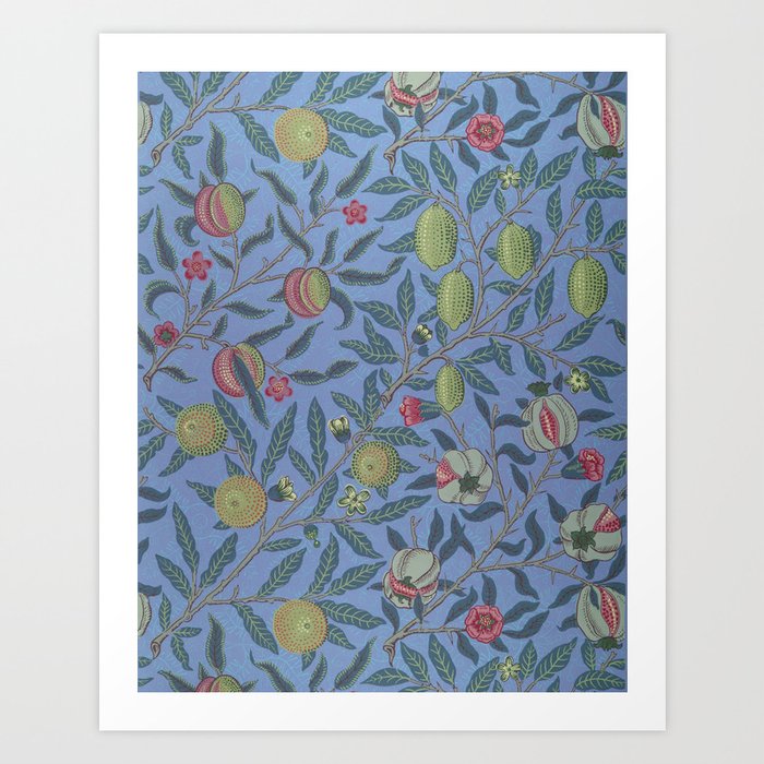 Vintage Fruit Block Printed Wallpaper William Morris 1865 Art