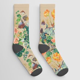 Floral Luna Moth Socks