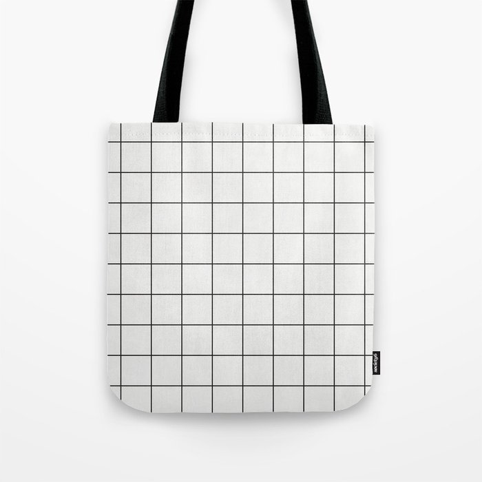 Small Grid Pattern - White Tote Bag