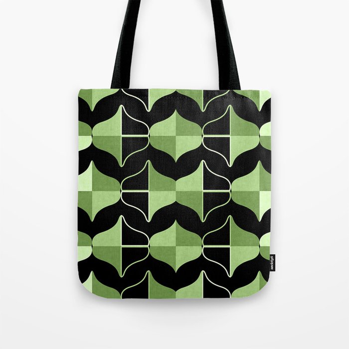 WHALE SONG Midcentury Modern Geometry Green Tote Bag