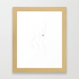 Nude Silhouette Line Drawing with Lilac Detail Framed Art Print