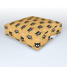 Cute black cat pattern Outdoor Floor Cushion