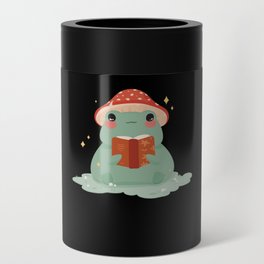 Cottagecore Aesthetic Frog paly banjo Can Cooler
