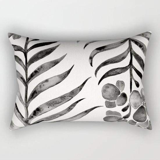 Blooming Black Orchid Rectangular Pillow