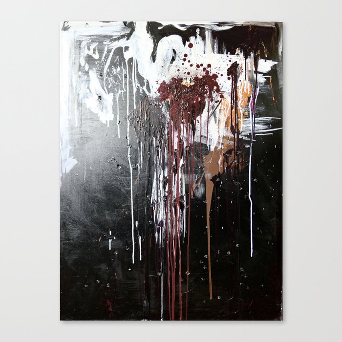 ABSTRACT RED DRIP Canvas Print