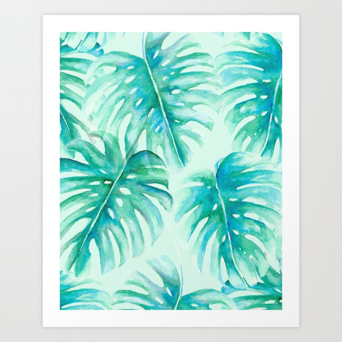 Paradise Palms Mint Art Print