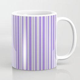 [ Thumbnail: Light Gray & Purple Colored Lines Pattern Coffee Mug ]