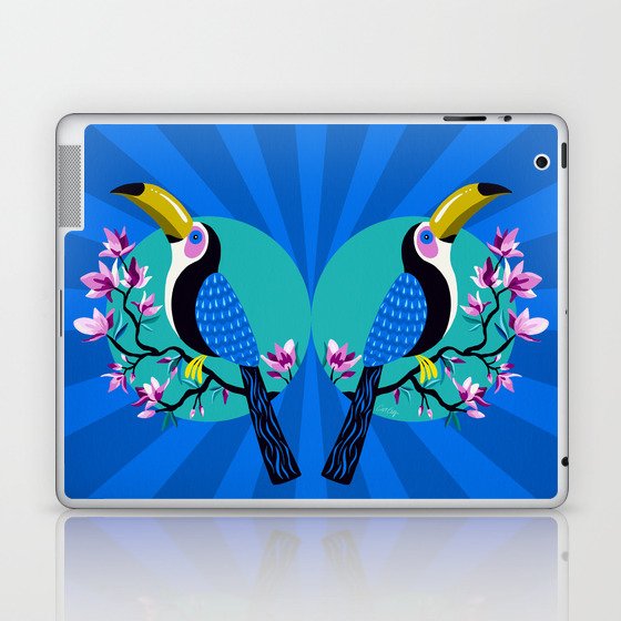 Tropical Toucan – Turquoise & Blue Laptop & iPad Skin