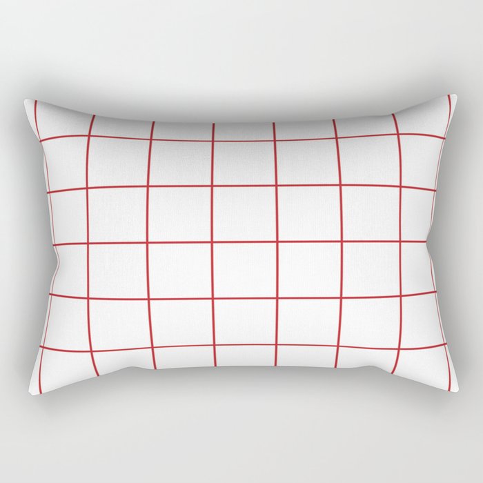red grid Rectangular Pillow