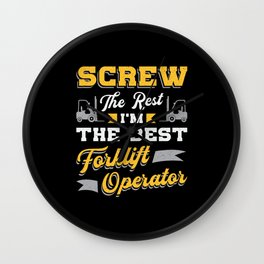 The Best Forklift Operator Driver Warehouse Worker Wall Clock