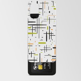  Mid-Century Modern Kinetikos Pattern in Black, Lime Green, Orange, and White Android Card Case