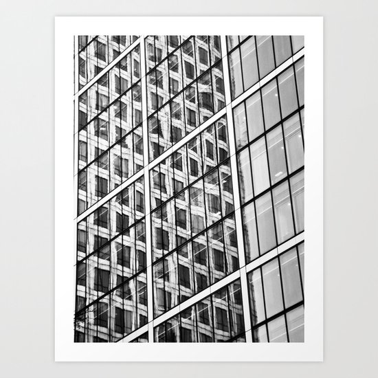 Canary Wharf Window Reflections Art Print