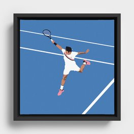 Roger Federer Backhand Framed Canvas