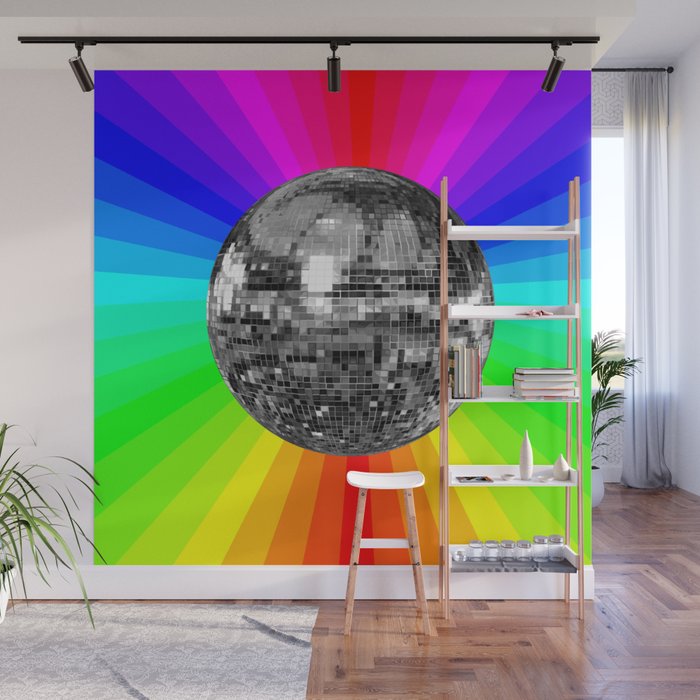 Disco Ball Rainbow Funky Prism Party Wall Mural