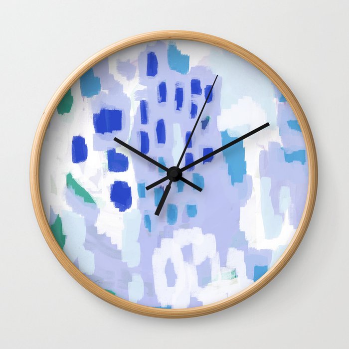 Otton - pastel dream dorm college abstract home decor modern art painting Wall Clock
