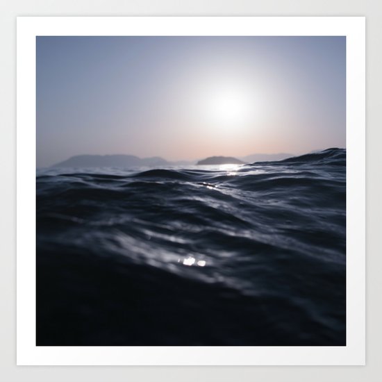 Water and Sun in the Distance (Lake / Ocean) Art Print