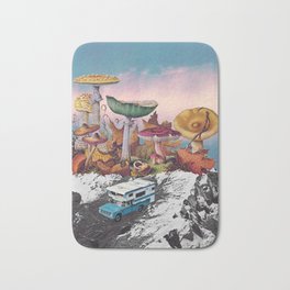Good Trip Bath Mat | Curated, Photomontage, Camping, Car, Travel, Driving, Plant, Surrealism, Mountain, Lsd 