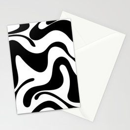 Lava Lamp - 90s Abstract Minimal Modern Wavy Art Design Pattern in Black Stationery Card