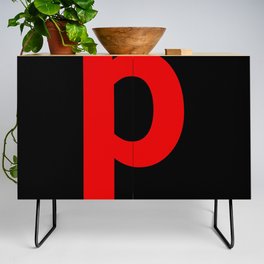 letter P (Red & Black) Credenza