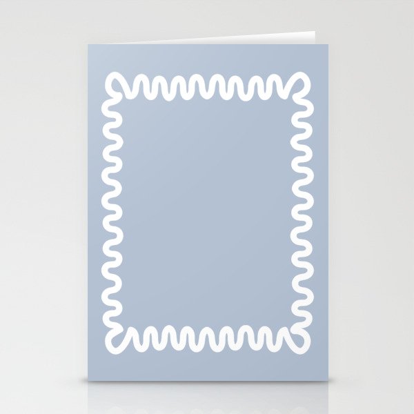 Wavy Lines - Blue White Stationery Cards