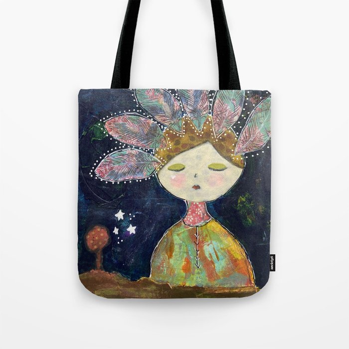 Feather Girl Tote Bag