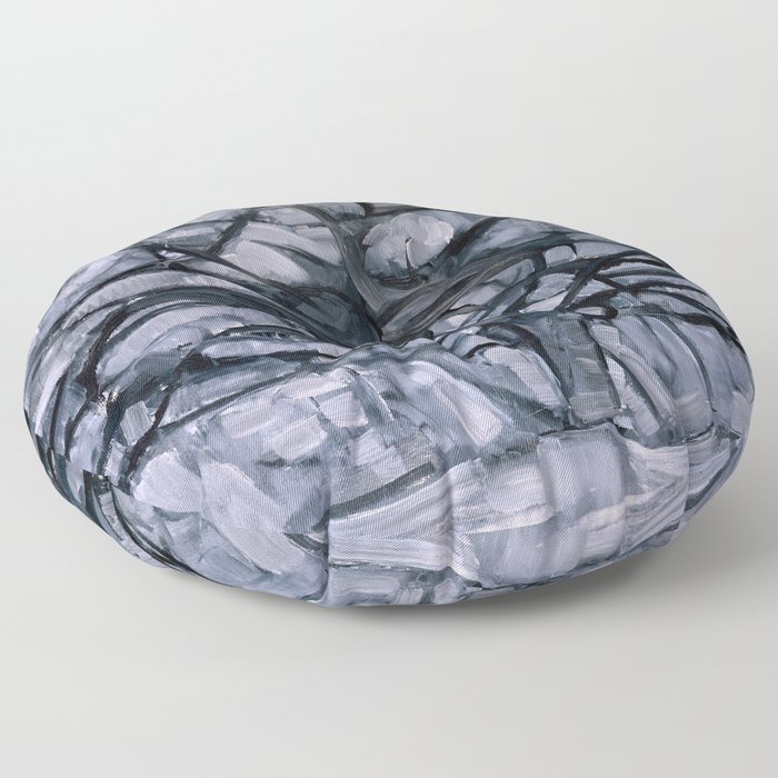 Piet Mondrian - Grey Tree - Abstract Painting Floor Pillow