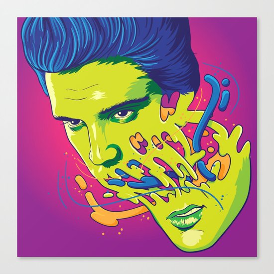 Happily melting Elvis Canvas Print