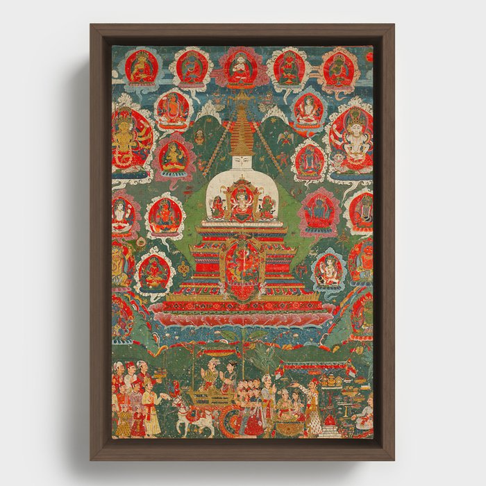 Buddhist Thangka Bhimaratha Jatra Nepal Framed Canvas