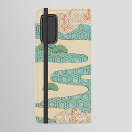 Spring Birds on Hexagon Mountains Vintage Japanese Landscape Android Wallet Case
