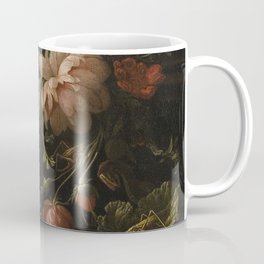 Flowers, Lizards and Insects - Elias van den Broeck (1650-1708) Coffee Mug