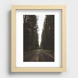 Gloomy Forest Road Recessed Framed Print